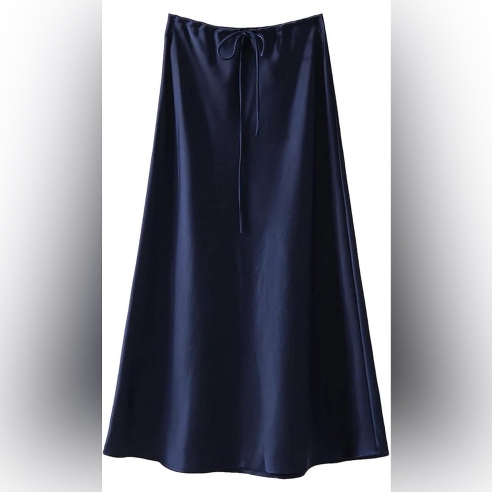 Chic Midnight Blue A-Line Skirt